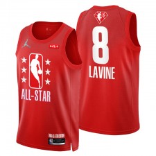 Chicago Bulls # 8 Zach Lavine 2022 NBA All-Star Rouge Maillot