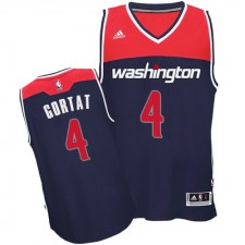 NBA Marcin Gortat Authentic Men's Navy Blue Jersey - Adidas Washington Wizards &4 Alternate