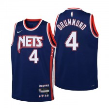 Brooklyn Nets André Drummond # 4 75e Anniversaire Navy Enfants Maillot City