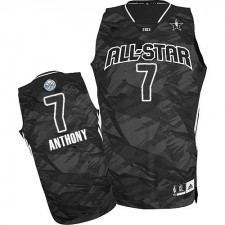 NBA Carmelo Anthony Authentic Men's Black Jersey - Adidas New York Knicks &7 2013 All Star