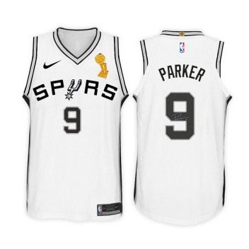 Saison Tony Parker San Antonio Spurs Signature et champions Icon maillots blanc