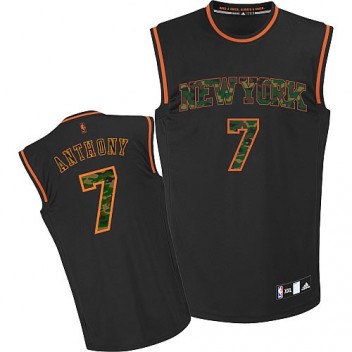 NBA Carmelo Anthony Authentique Hommes Noir Maillot - Adidas Magasin Nouveau York Knicks #7 Camo Fashion