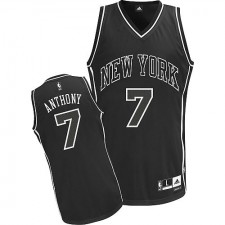 NBA Carmelo Anthony Authentic Men's Black Shadow Jersey - Adidas New York Knicks &7
