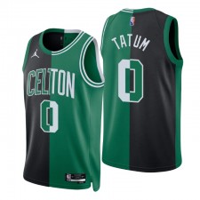 Boston Celtics Jayson Tatum # 0 NBA 75th Split Edition Noir Green Maillot