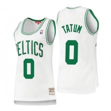 Femmes Boston Celtics Jayson Tatum Mitchell& Ness Blanc Classiques de bois dur
