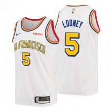 Golden State Warriors no.5 Kevon Looney Blanc Swancman Maillot Classic Edition
