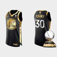 Golden State Warriors 2022 Western Conference Final Champs Stephen Curry Noir Authentique Doré Maillot Noir