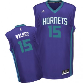 NBA Kemba Walker Authentique Hommes Violet Maillot - Adidas Magasin Charlotte Hornets #15 Rechange