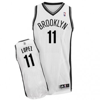 NBA Brook Lopez Authentique Hommes Blanc Maillot - Adidas Magasin Brooklyn Nets #11 Home