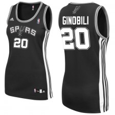 San Antonio Spurs &20 Manu Ginobili Women Black Jersey