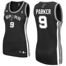 San Antonio Spurs &9 Tony Parker Women Black Jersey