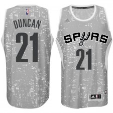 San Antonio Spurs &21 Tim Duncan City Lights Gray Swingman Jersey