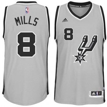San Antonio Spurs #8 Patty Mills 2014-15 Nouveau Swingman Rechange Gris Maillot