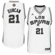 San Antonio Spurs &21 Tim Duncan 2014-15 Noches Enebea Swingman Home White Jersey