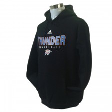 Oklahoma City Thunder Primary Logo Synthetic Black Pullover Hoodie